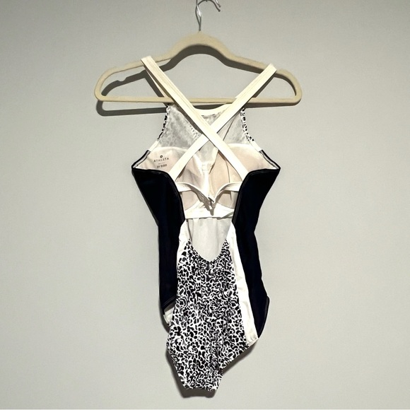 NWT NEW Athleta Zimbabwe Navy Blue White One Piece Bathing Suit Swim Size 36 DD - Picture 4 of 13